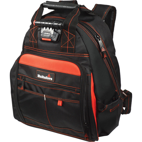 Lighted Tool Backpack, Black/Red, Ballistic/Polyester