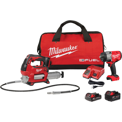 M18 Fuel™ HTIW with Friction Ring & Grease Gun Combo Kit, Lithium-Ion, 18 V