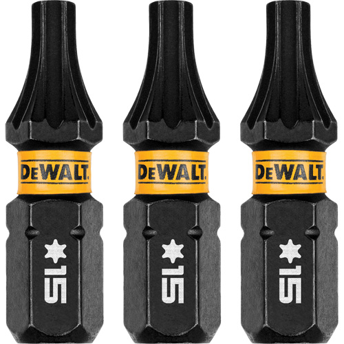 3-Piece FLEXTORQ® Impact Screwdriving Bits, Torx, T-15, 1/4" Drive