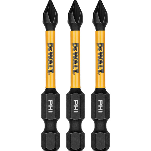3-Piece FLEXTORQ® Impact Screwdriving Bits, Phillips, #1, 1/4" Drive