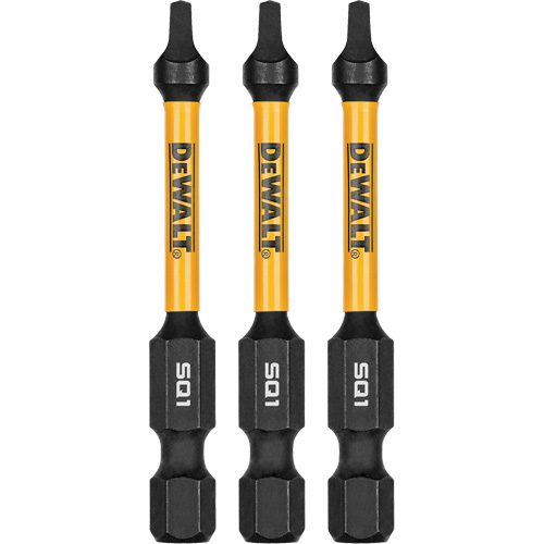 3-Piece FLEXTORQ® Impact Screwdriving Bits, Square, #1, 1/4" Drive