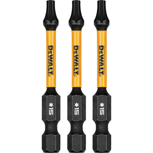 3-Piece FLEXTORQ® Impact Screwdriving Bits, Torx, T-15, 1/4" Drive