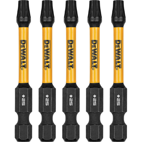 5-Piece FLEXTORQ® Impact Screwdriving Bits, Torx, T-25, 1/4" Drive