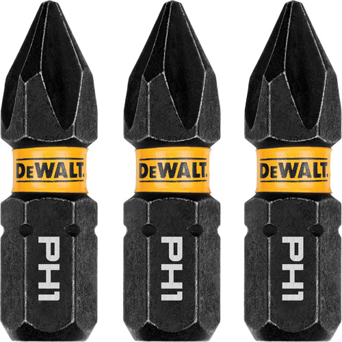 3-Piece FLEXTORQ® Impact Screwdriving Bits, Phillips, #1, 1/4" Drive