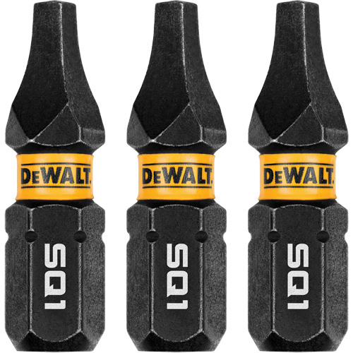 3-Piece FLEXTORQ® Impact Screwdriving Bits, Square, #1, 1/4" Drive