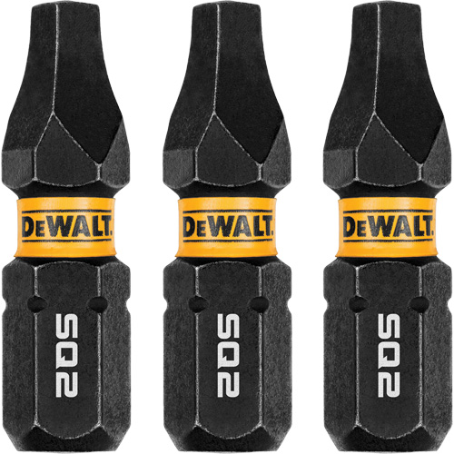 3-Piece FLEXTORQ® Impact Screwdriving Bits, Square, #2, 1/4" Drive