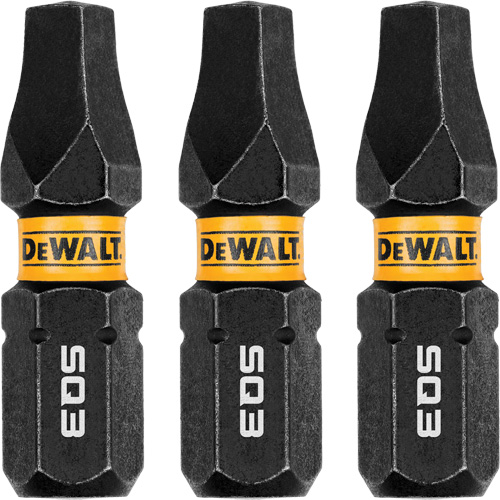 3-Piece FLEXTORQ® Impact Screwdriving Bits, Square, #3, 1/4" Drive