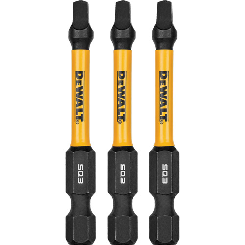 3-Piece FLEXTORQ® Impact Screwdriving Bits, Square, #3, 1/4" Drive