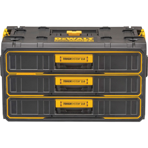 ToughSystem® 2.0 Three-Drawer Unit, 21-4/5" x 12-3/10" x 12-3/5", Black/Yellow