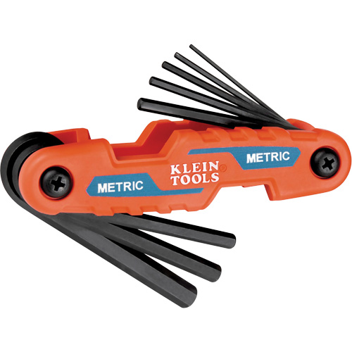 Compact Folding Hex Key Set, 8 Pcs., Metric