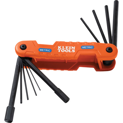 Pro Folding Hex Key Set, 10 Pcs., Metric