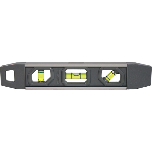 Torpedo Level, 9" L, Aluminum, 3 Vials, Magnetic