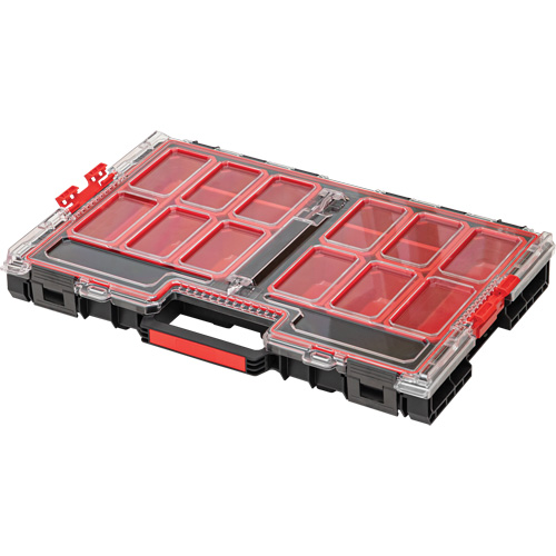 Arx® Large Organizer with Bins, 21" x 15" x 3", Black