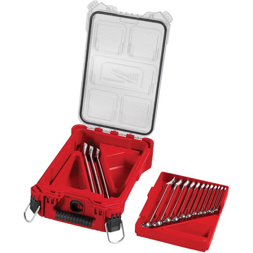 SAE Wrench Set with PackOut™ Compact Organizer, Combination, 15 Pieces, Imperial