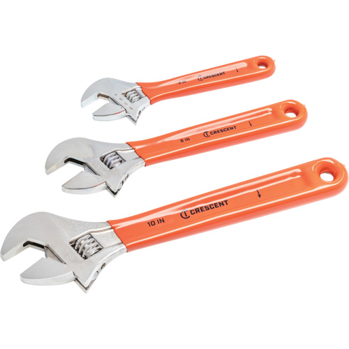Cushion Grip Wrench Set, Adjustable, 3 Pieces
