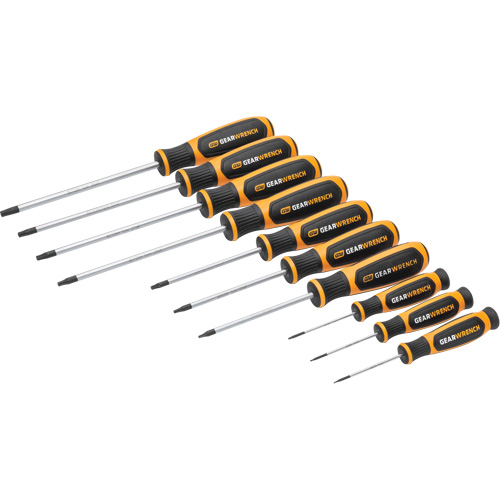 Torx® Dual Material Screwdriver Set in Foam Storage Tray, 10 Pcs.
