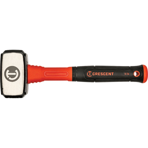 Drilling Hammer, 3 lbs., Fibreglass Handle, 4" L