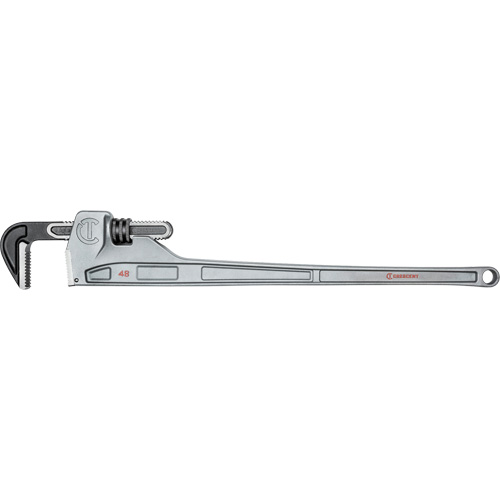 Pipe Wrench, 6" Jaw Capacity, 48" Long, Powder Coated Finish, Non-Ergonomic Handle