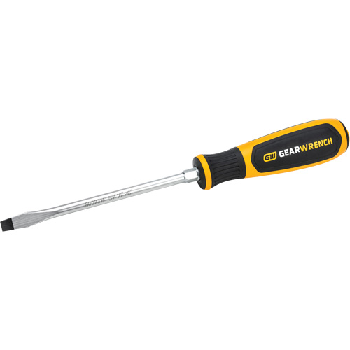 Slotted Dual Material Screwdriver, 5/16", 13-1/10" L, Plastic Handle