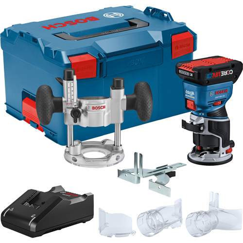 Brushless Colt™ Palm Router Kit with CORE18V® 4 Ah Advanced Power Battery & Plunge Base