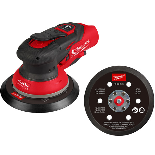 M12™ FUEL™ 6" Random Orbital Sander, 6" Sand Paper, 12 V