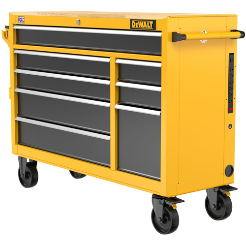 Heavy-Duty Mobile Workstation, 8 Drawers, 52" W x Yellow