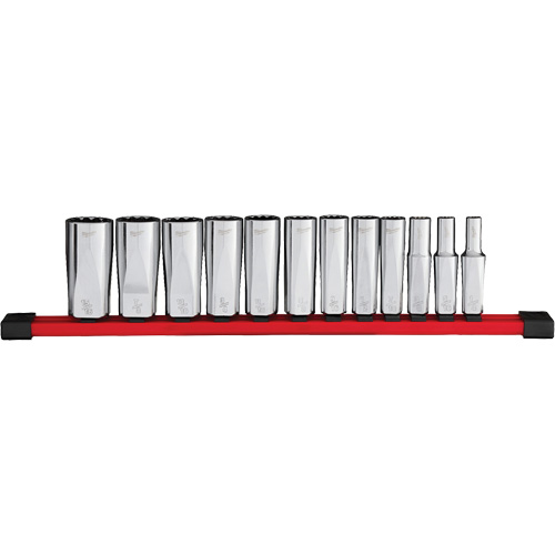 12-Point Deep Well SAE Socket Set, 12 Pcs, 3/8" Drive Size, Deep