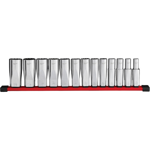 12-Point Deep Well SAE Socket Set, 13 Pcs, 1/2" Drive Size, Deep