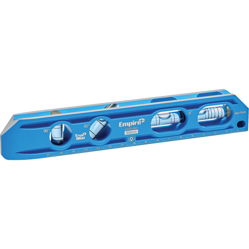 TRUE BLUE® Die Cast Torpedo Level, 8" L, Aluminum, 4 Vials, Magnetic