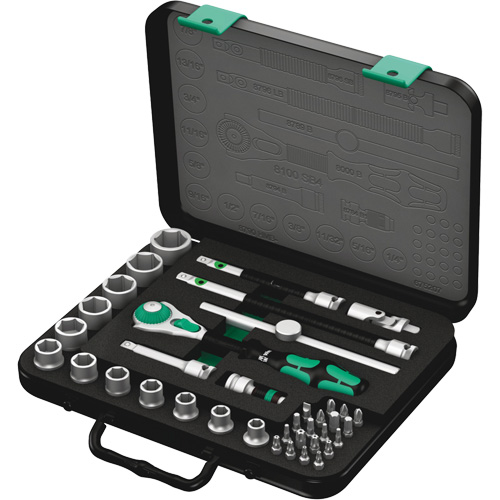8100 SB 4 Zyklop Speed Ratchet Set, 38 Pcs, 3/8" Drive Size