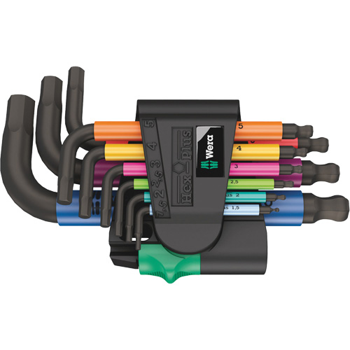 950/9 Hex-Plus Multicolour 2 L-Key Set, 9 Pcs., Metric