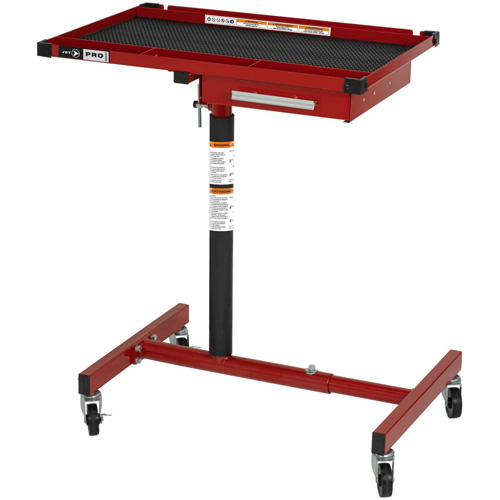 JUHT-220S Adjustable-Height Under-Hood Tool Tray, 1 Drawers, 19-7/8" L x 28-3/4" W x 47-3/4" H, Black/Red