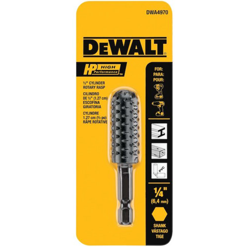 High Performance 1/2" Cylinder Rotary Rasp with 1/4" Hex Shank