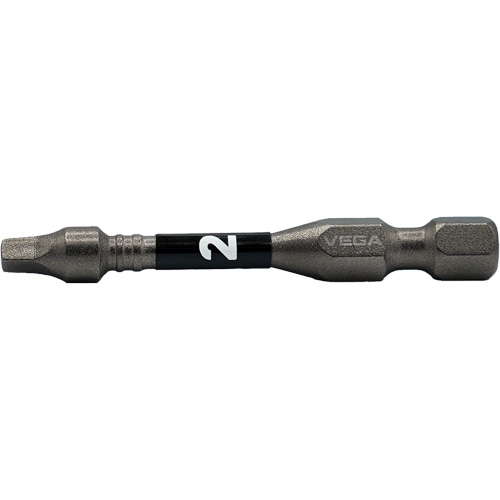Impactech® Power Bit, Square, #2 Tip, 1/4" Drive Size, 2" Length