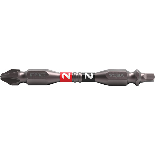 Impactech® Double End Power Bits, Double Phillips, P2-R2 Tip, 1/4" Drive Size, 2-9/16" Length