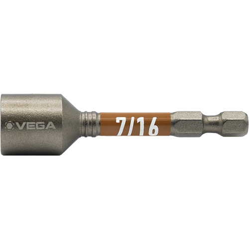 Impactech® Nut Driver, 7/16" Tip, 1/4" Drive, 2-9/16" L, Magnetic