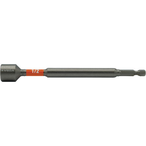 Impactech® Nut Driver, 1/2" Tip, 1/4" Drive, 6" L, Magnetic