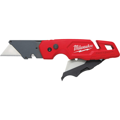 FASTBACK™ Folding Utility Knife with Blade Storage, Metal Handle