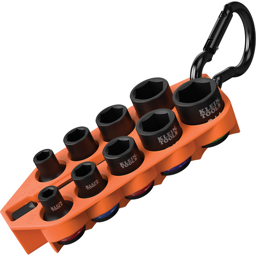 Grab-And-Go Impact Socket Set, SAE, 10 Pcs, Impact, 3/8" Drive Size