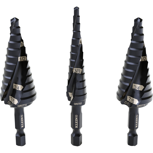 Step Drill Bit Set, 3 Pieces, High Speed Steel