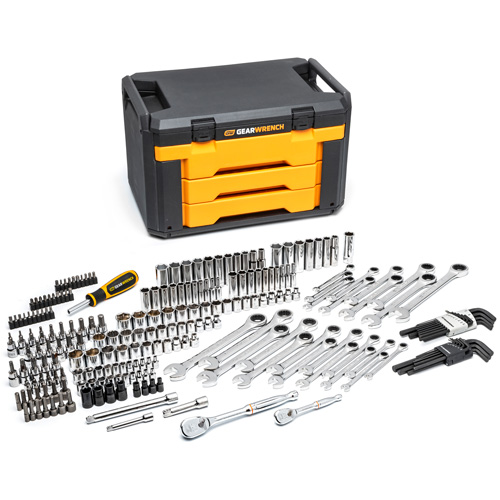 Mechanics Tool Set in 3 Drawer Storage Box