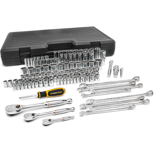 1/4", 3/8" & 1/2" Drive 6 & 12 Point Standard & Deep SAE/Metric Mechanics Tool Set