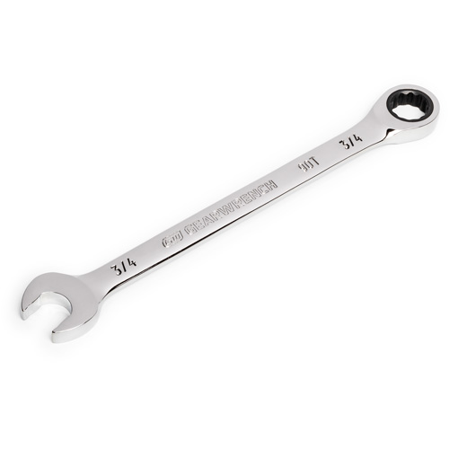 90-Tooth Ratcheting Combination Wrench, 12 Point, 3/4", Chrome Finish