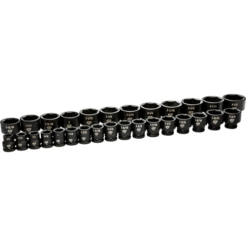 6 Point SAE Socket Set, 29 Pcs, Impact, 3/4" Drive Size