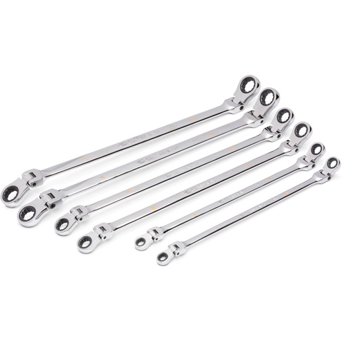 90-Tooth 12 Point Metric GearBox™ Double Ratcheting Wrench Set, Flex Head, 6 Pieces, Metric