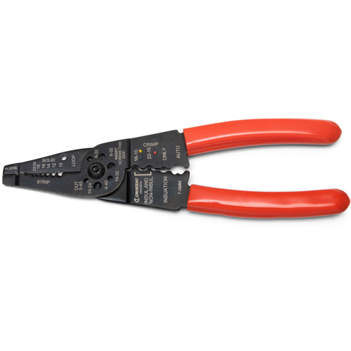 Wire Stripper & Crimper, 8" L, 10 - 22 AWG