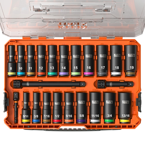 KNECT™ Drive Socket Set, 23 Pcs, Impact, 3/8" Drive Size, Deep