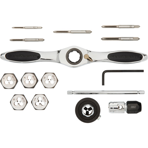 SAE Ratcheting Tap & Die Set, 15 Pieces