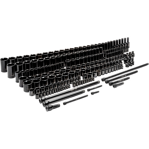 6-Point SAE/Metric Master Socket Set, 209 Pcs, Impact, Deep