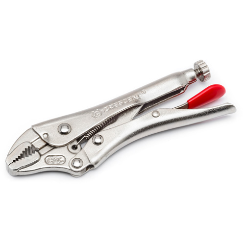 Locking Pliers with Wire Cutter, 7" Length, Curved Jaw